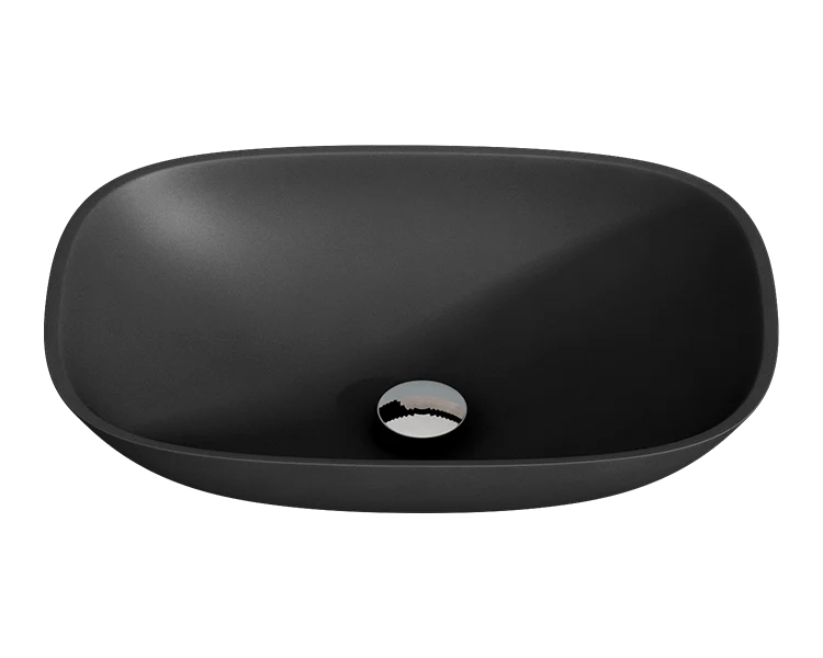 Lavabo da appoggio Solid Surface BENIDORM - nero