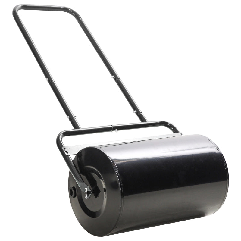 RULLO PER PRATO con manico a U Ø32 cm 58x32,5x113 cm Acciaio Nero