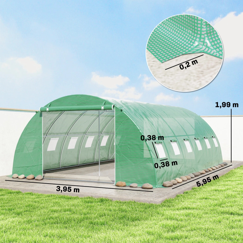 Serra Tunnel da Giardino ¨C Xylo ¨C Struttura Acciaio Galvanizzato 395x595x199cm Verde