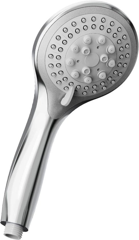 Douchekop economizzante con 5 tipi di getto - Doccia a pioggia e doccia a getto d'acqua ad alta pressione con diffusore in silicone