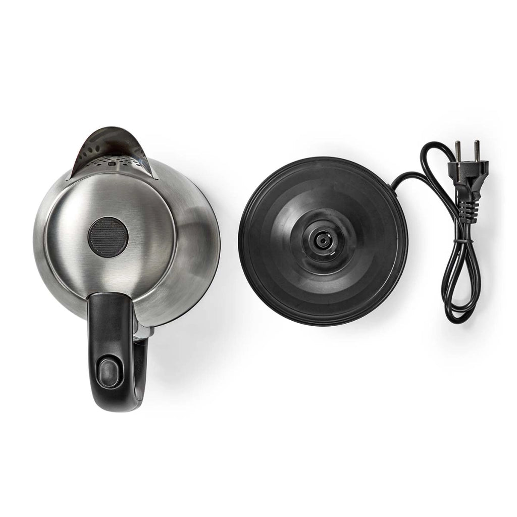 Bollitore elettrico in acciaio da 1,7 l con base rotante da 2200 W e regolatore Strix Argento Nedis