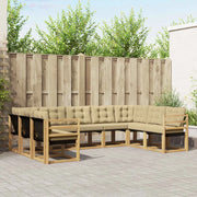 Set di divani da esterno 9 pz Bianco e Beige 3389851