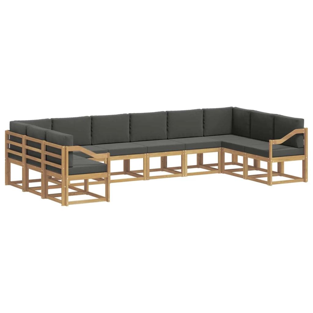 Set di divani da esterno 10 pz Bianco e Antracite 3388306