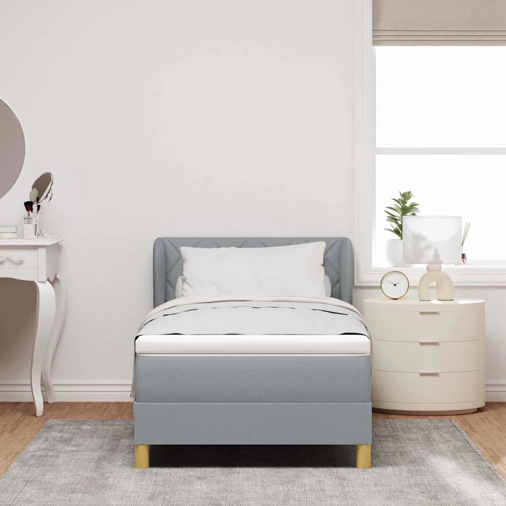 Letto a molle con materasso Grigio chiaro 90 x 200 cm Tessuto 3340255