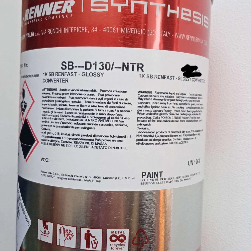 Renner renfast 1kg smalto lucido - tutti i ral 2000 - base nitro a rapida essiccazione, colore  ral 2012 - arancio