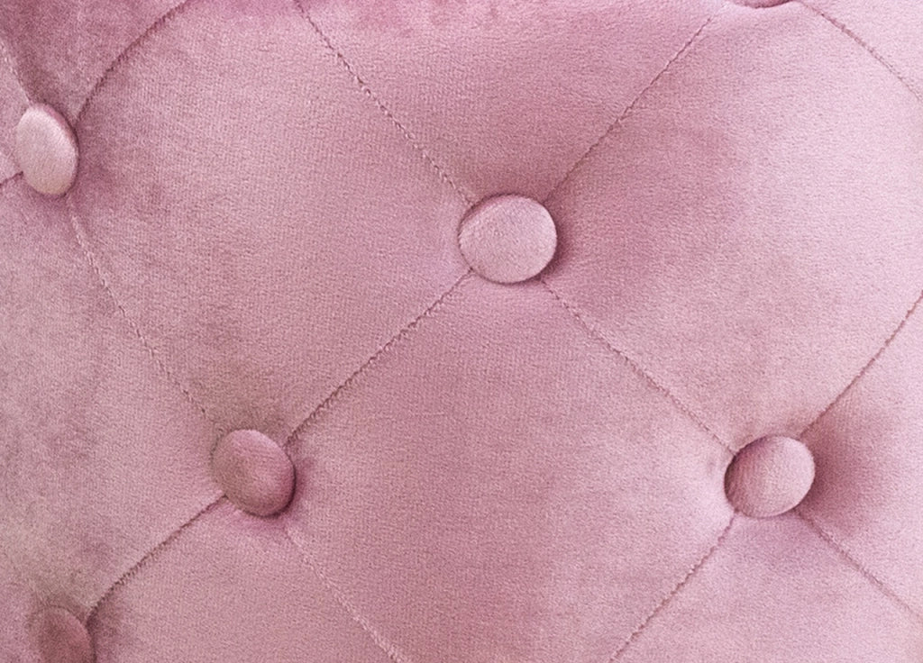 Pouf Salotto/Camera Con Bottoni Imbottito Modello Velvet Parigi In Tinta Unita - Pouf - Cipria