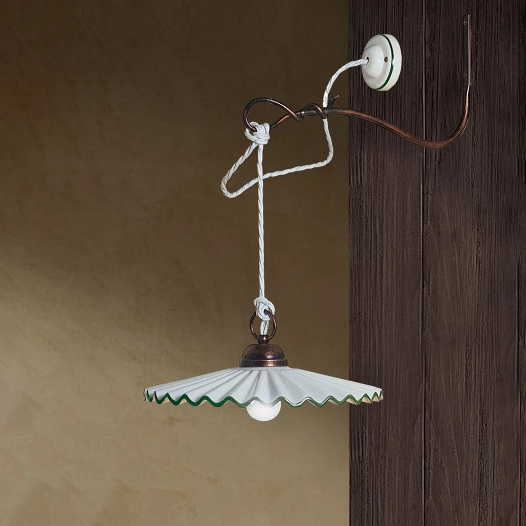 Applique Braccio Classica L&aposAquila Metallo Ceramica Nero Sfumato Rame 1 Luce E27