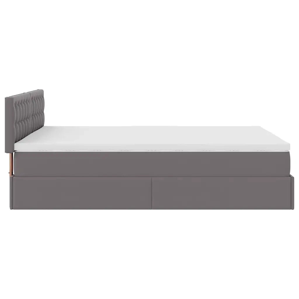 Pouf Letto con Materassi e LED Grigio 140x200cm Similpelle 3312160