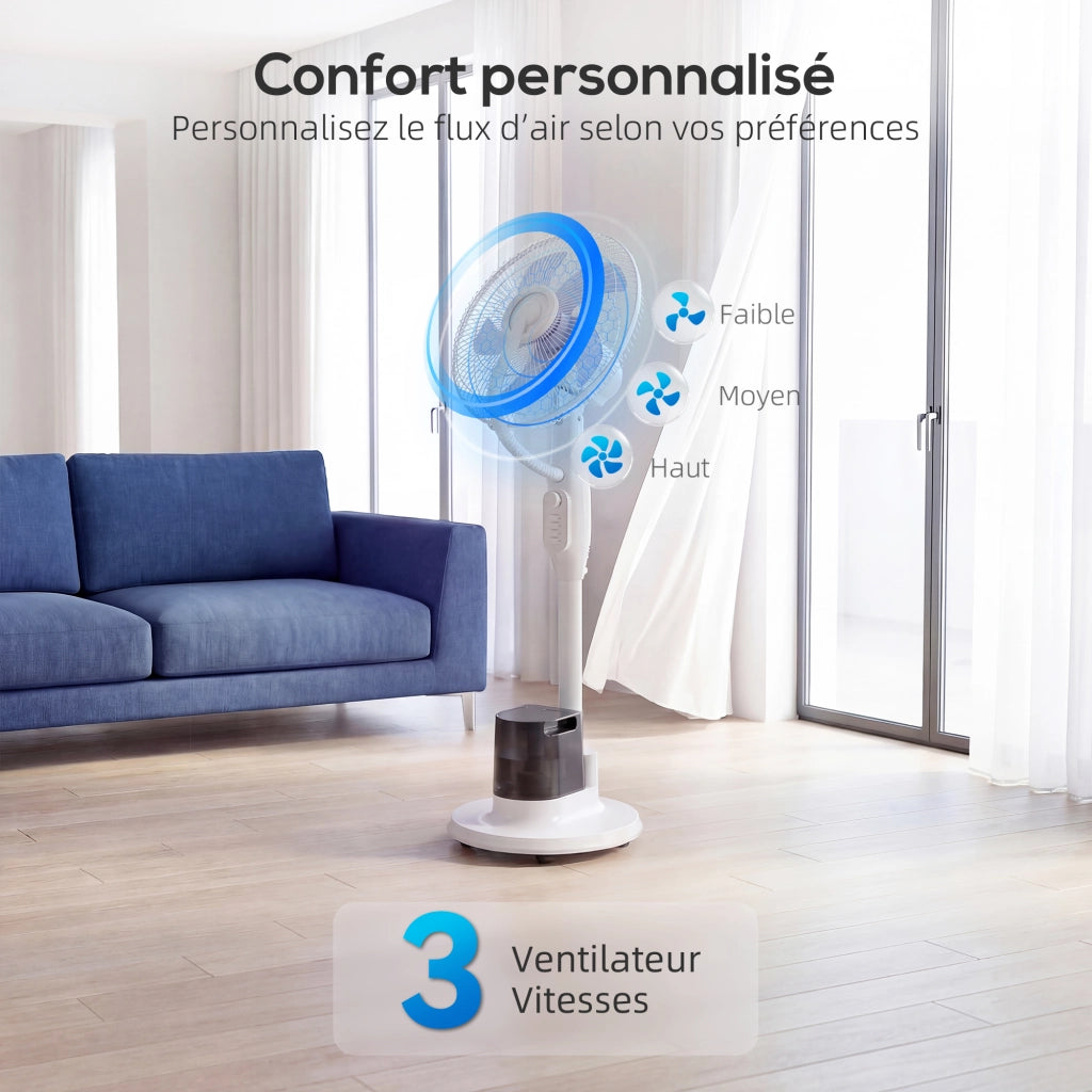 Ventilatore a colonna con nebulizzatore ¨C zephmum ¨C 90W 128cm 3,5L bianco