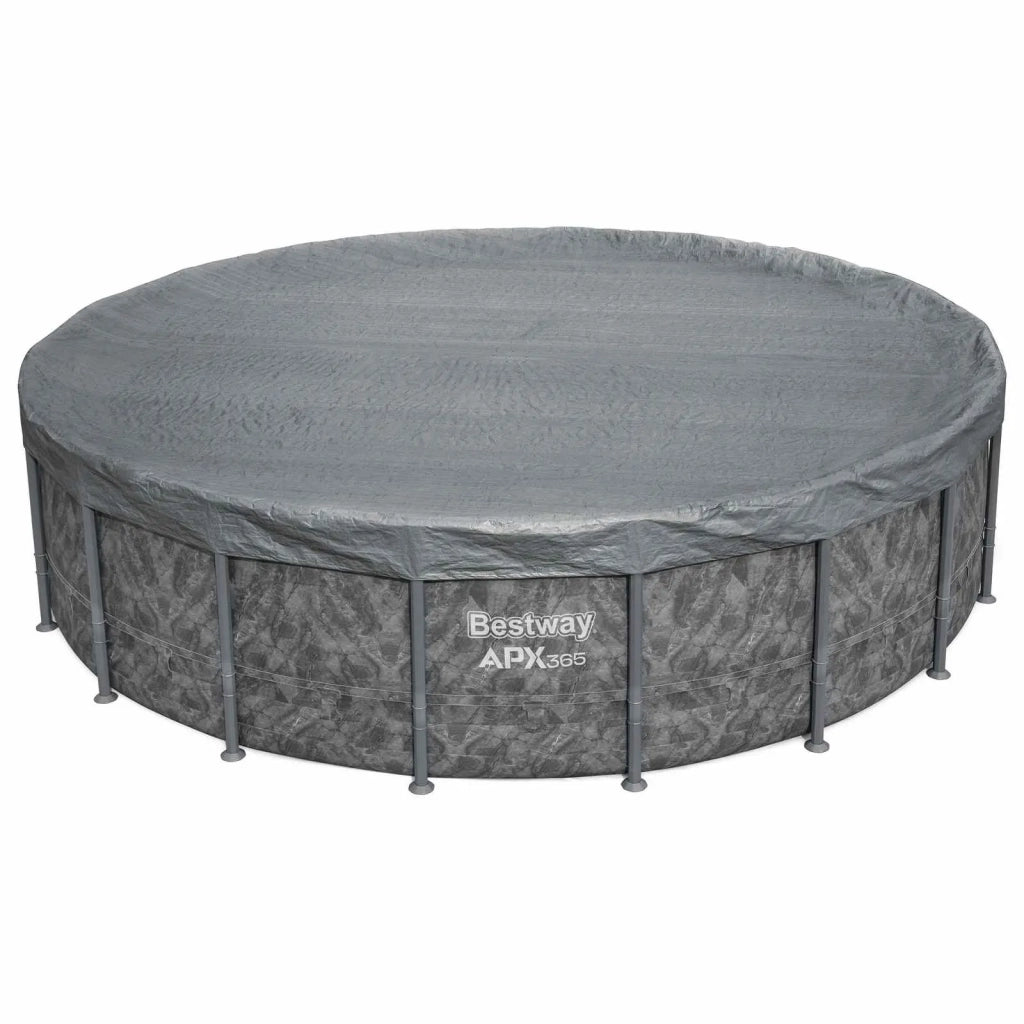 Bestway Copertura per piscina Ø5,49 m Rotondo Poliestere Grigio 42035730