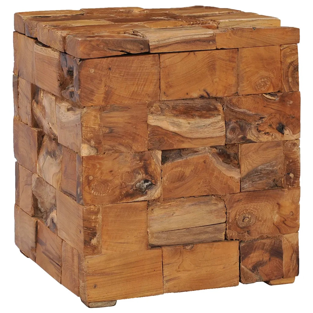 Sgabello con Contenitore in Legno Massello di Teak 281654