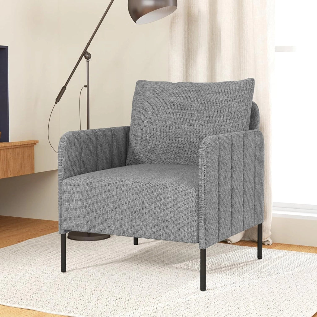 Poltrona Relax, Poltrona Singola in Chenille con Cuscino, Sedia da Soggiorno con Piedini Regolabili, Sedia Moderna per Camera da Letto, Studio, Portata 150 kg