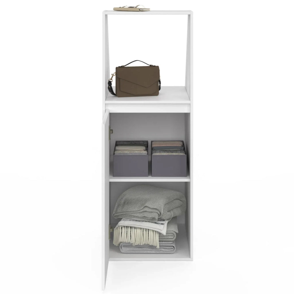 IDMarket - Armadio inclinato 1 anta e 1 nicchia TOMI 40 x 50 x 110/70 cm bianco