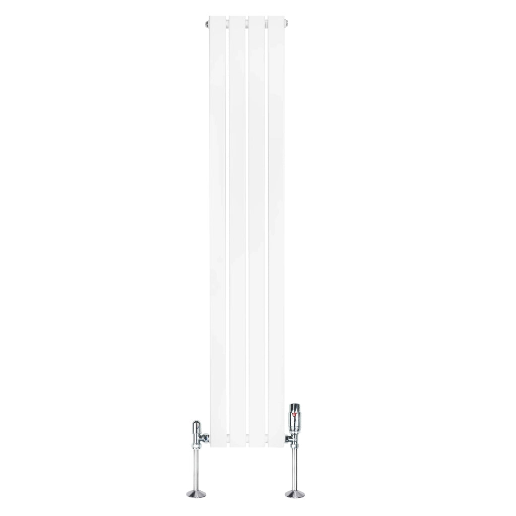 Radiatore Verticale 1600 x 280 mm con Valvole TRV Bianco