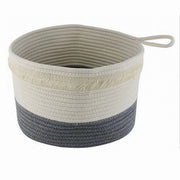 Trade Shop - Cestino Portabiancheria Oggetti Corda Intrecciata Cesto Organizer 30x20 Cm 10656 -