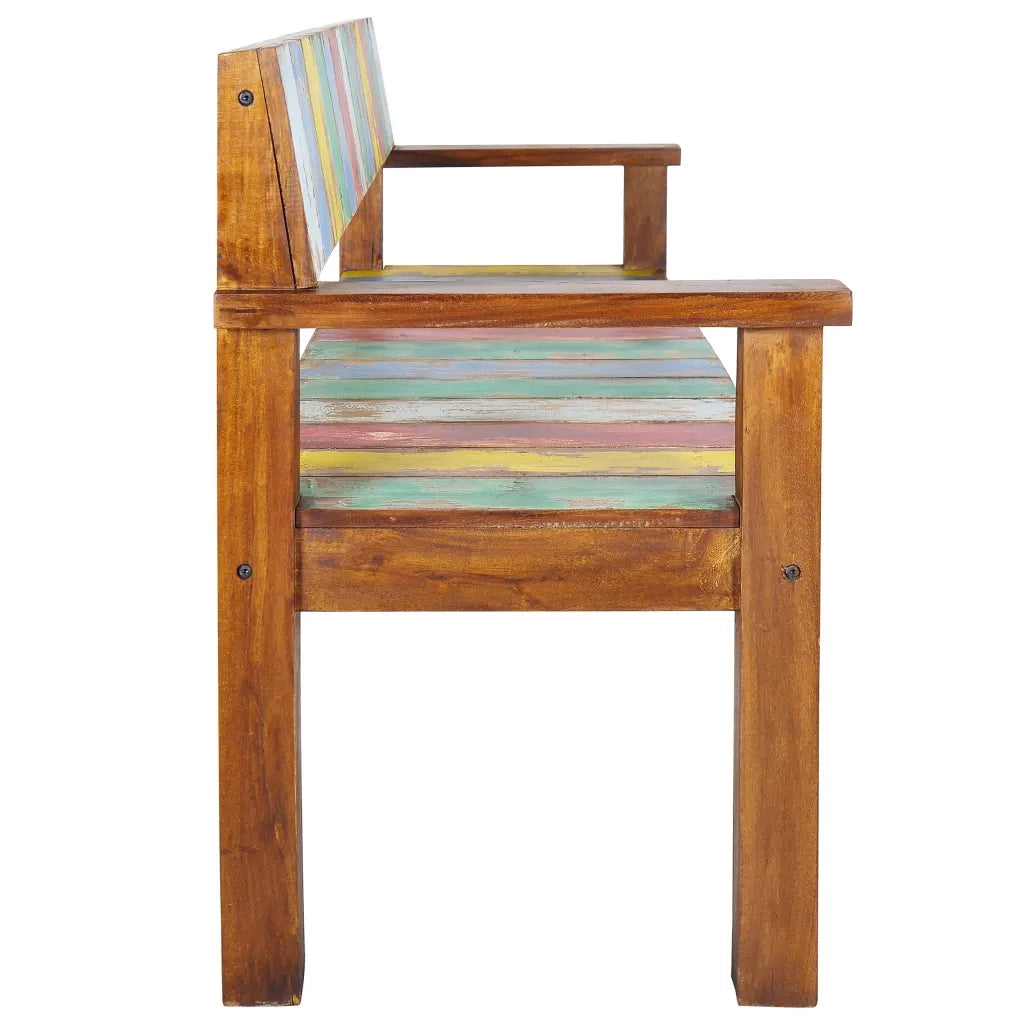 Panca-Sgabello 115 cm in Legno Massello di Recupero