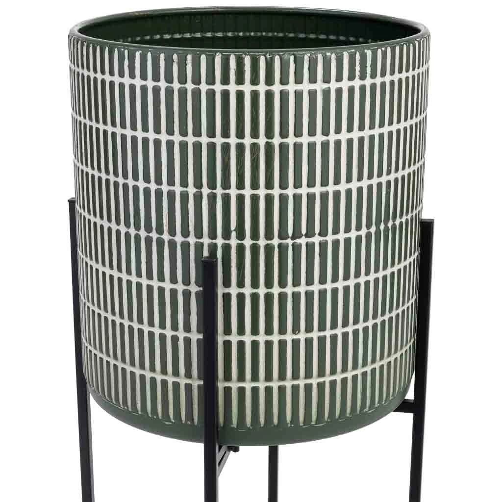 Fioriera in metallo verde 33x33x71h cm