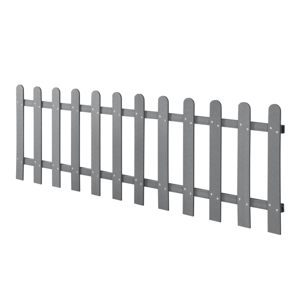Steccato per Giardino Recinzione a 12 Doghe in WPC 200 x 60 cm - Grigio NEU.HOLZ