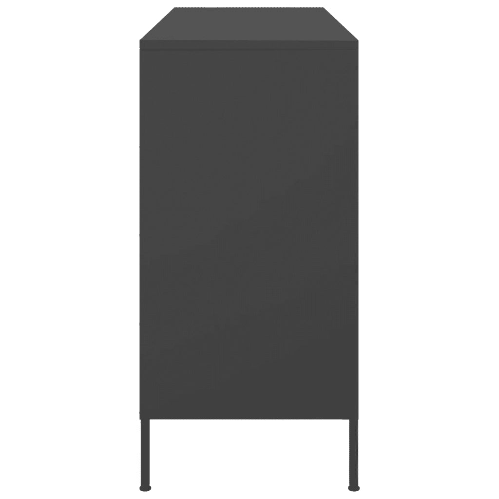 vidaXL Credenza Nera 100,5x39x79 cm in Acciaio