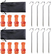 Linee riflettenti per tenda, corda paracord con chiave e ganci per campeggio, escursioni, passeggiate, spiaggia (arancione - 8 pezzi)