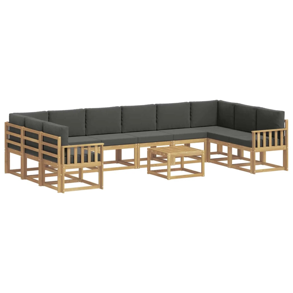 Set di divani da esterno con cuscino 11 pcs Bianco e Antracite