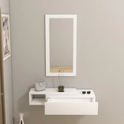 Ingria, Mobile da Ingresso Specchio Incluso, 82x30x16h cm Bianco