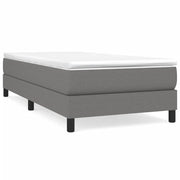 Letto singolo | Letto per adulti | Giroletto a Molle con Materasso Grigio Scuro 90x190 cm Tessuto