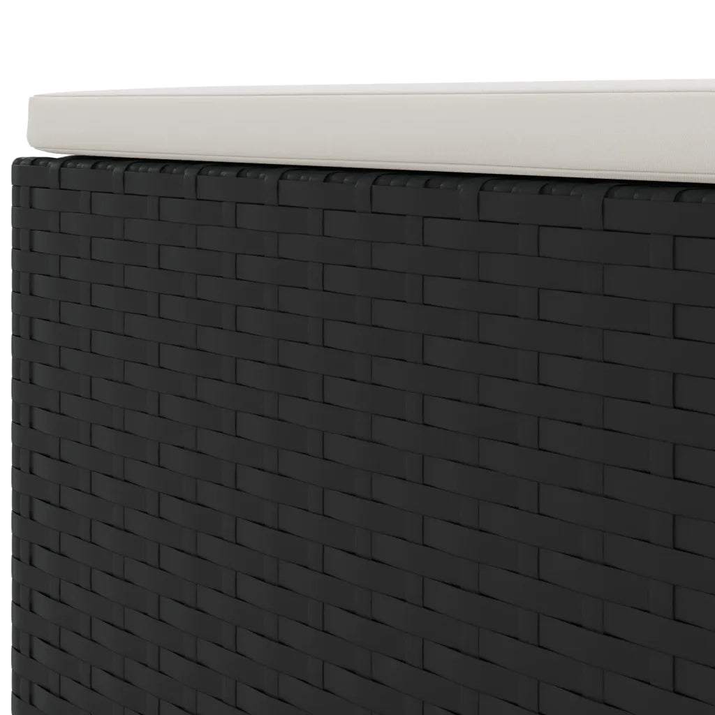 Set Divani da Giardino 4 pz con Cuscini Nero in Polyrattan