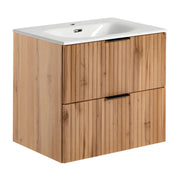 Set da bagno NOXERA 60 cm – Rovere wotan – Lavabo incassato + sifone