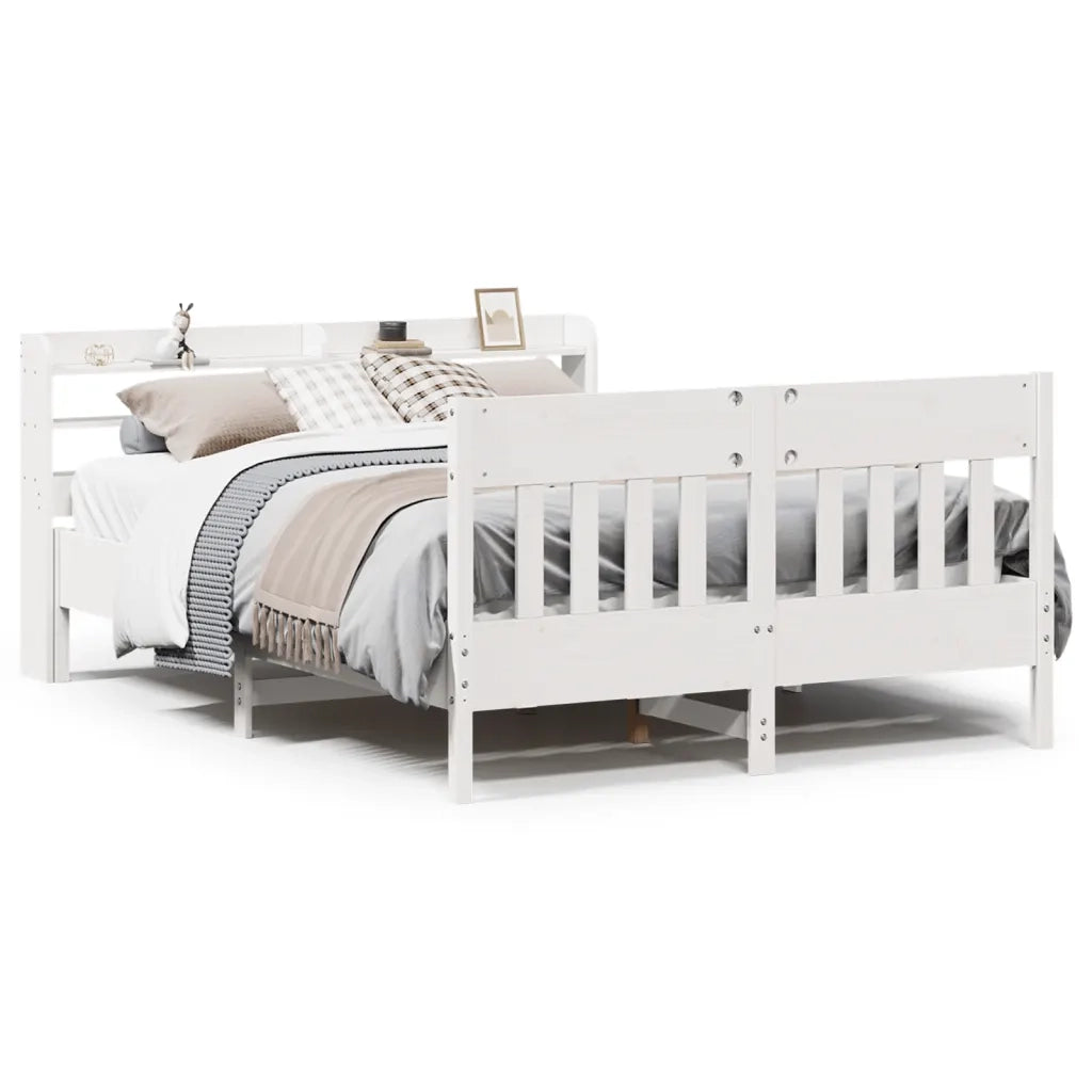 vidaXL Letto senza Materasso Bianco 160x200 cm Legno Massello di Pino