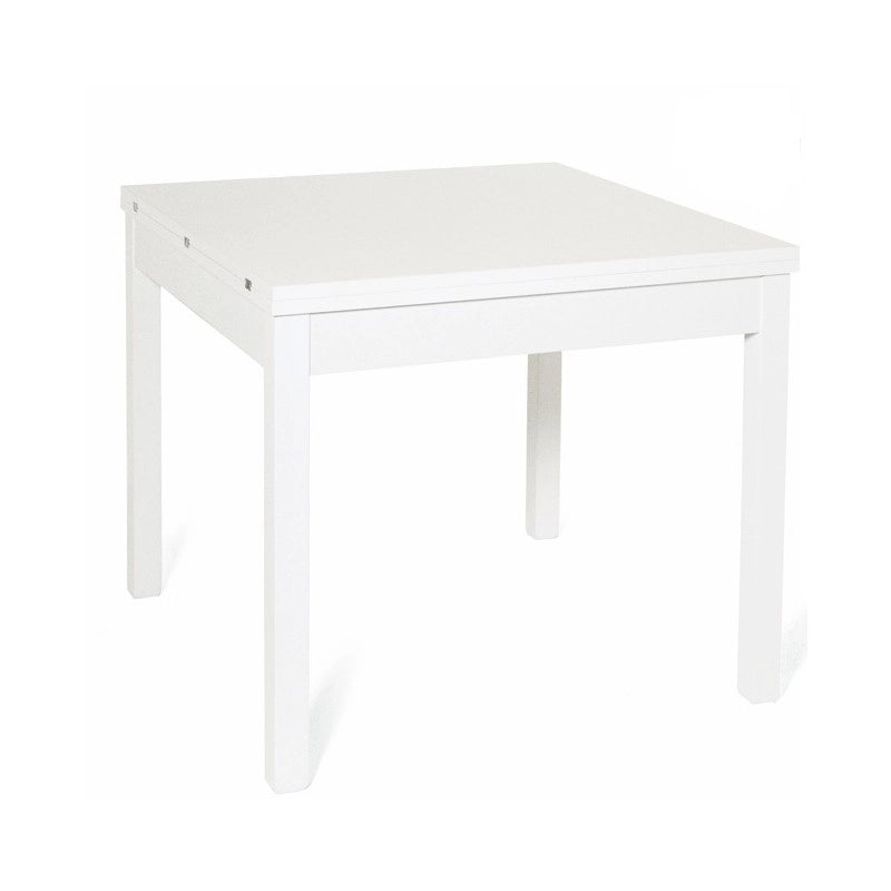 Tavolo pranzo Bianco Frassinato apribile libro in legno nobilitato cm 90x90-180