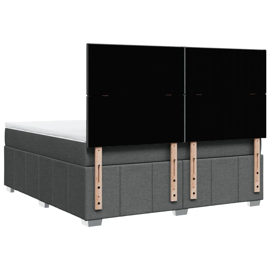 vidaXL Giroletto a Molle con Materasso Grigio Scuro 180x200 cm Tessuto
