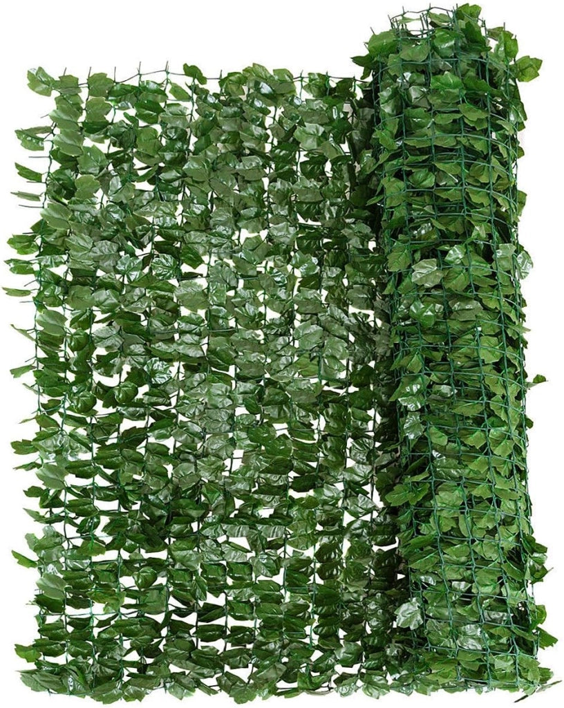 Balcone esterno, rete di ombreggiatura, fogliame artificiale, facile da mantenere, protezione dal vento con 10 fermacavi, per balcone, terrazza e matrimonio (150 x 240 cm)