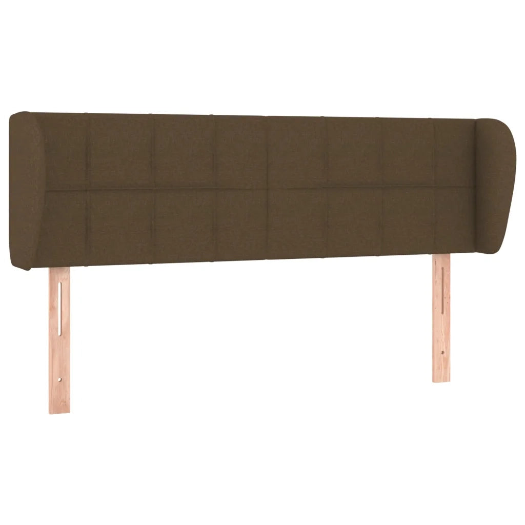 Testiera ad Orecchio-Testata con Orecchie Marrone Scuro 147x23x78/88 cm in Tessuto 553600