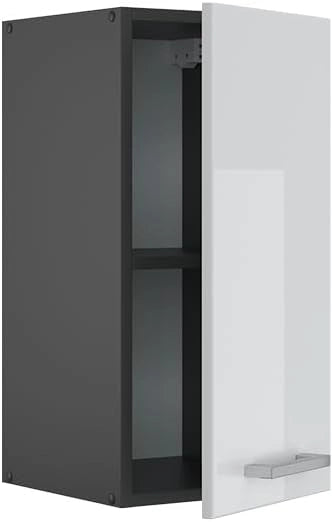 Pensile da cucina R-Line, Bianco lucido, 30 cm, per la libera combinazione all'interno di sistemi cucina modulari