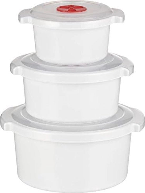 Set di magnetron per piatti 3 pezzi - Bianco - Adatto per congelatore e lavastoviglie