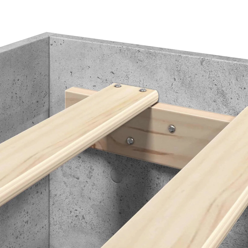 Struttura del letto 2 pz Grigio Cemento Legno ingegnerizzato 3429682
