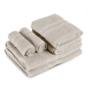 Set Asciugamani Bagno 6 Pezzi in Spugna di Cotone 400 g/m², 2 Teli 70x140 cm, 2 Asciugamani 50x90 cm e 2 Ospiti 30x50 cm, Morbidi e Assorbenti Panna
