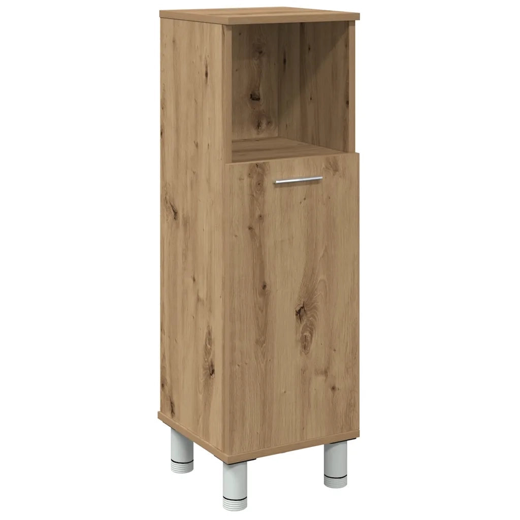 Mobiletto da bagno in rovere lavorato a mano contenitore per il bagno 30 x 30 x 95 cm legno di rovere composito 02_0050771