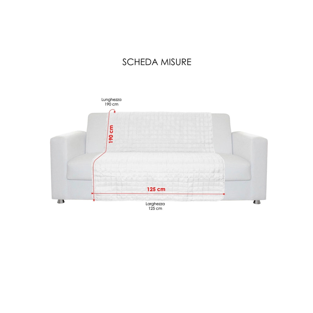 Copridivano a Fascia 2 Posti 125x190 cm in Microfibra Doubleface Bordeaux/Panna