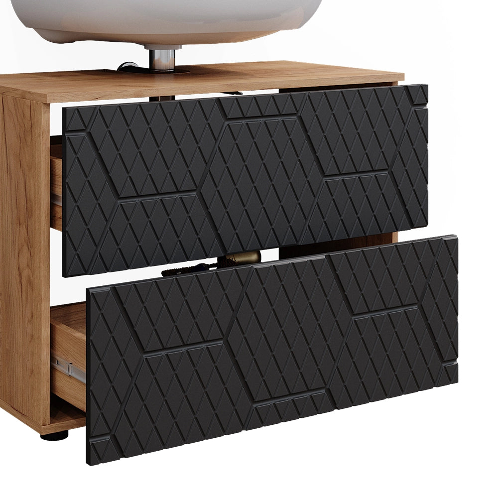 Vicco Set mobili bagno Antracite con struttura a nido d'ape 2 parti, base 80 cm
