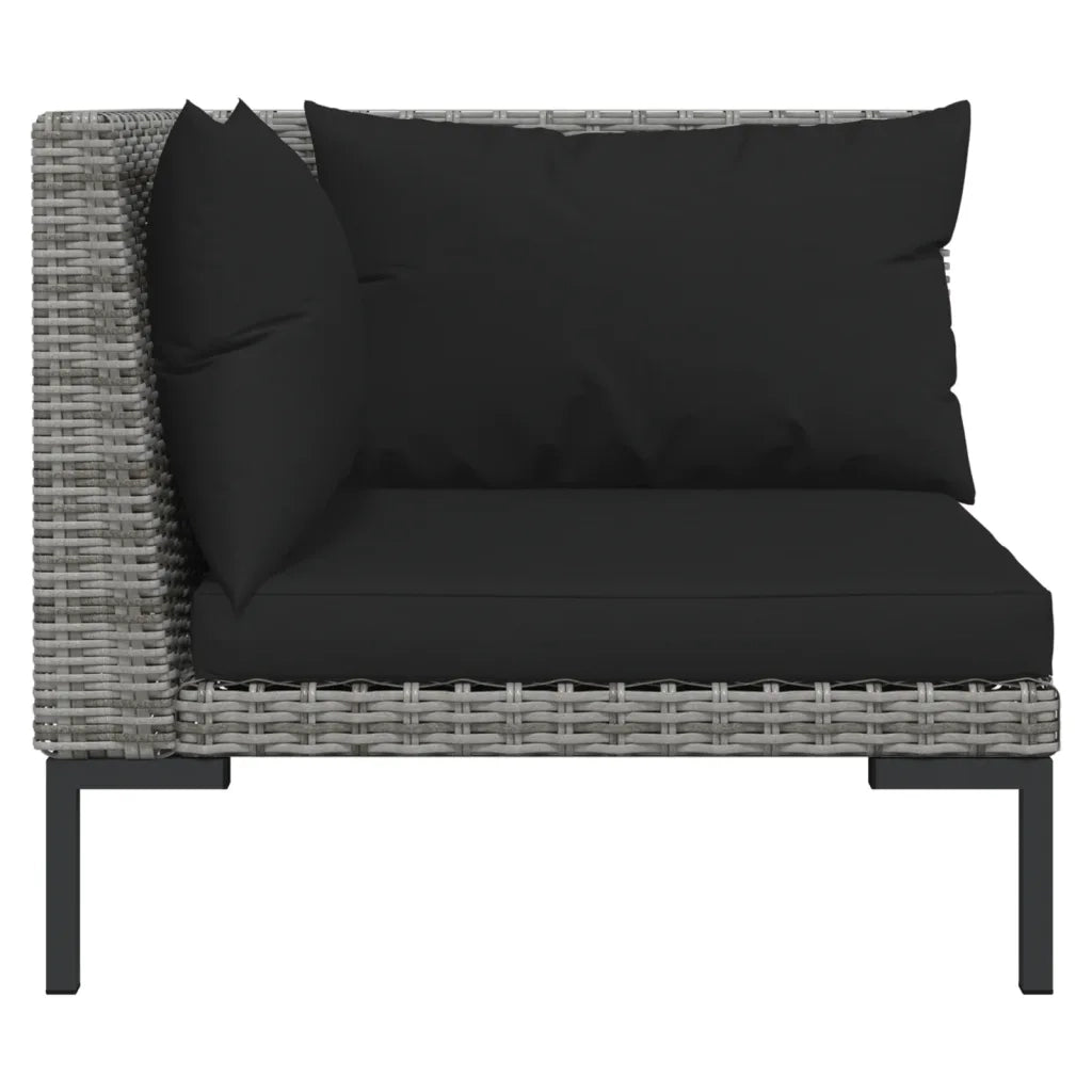Set Divani Giardino 8 pz con Cuscini in Polyrattan Grigio Scuro cod mxl 38819