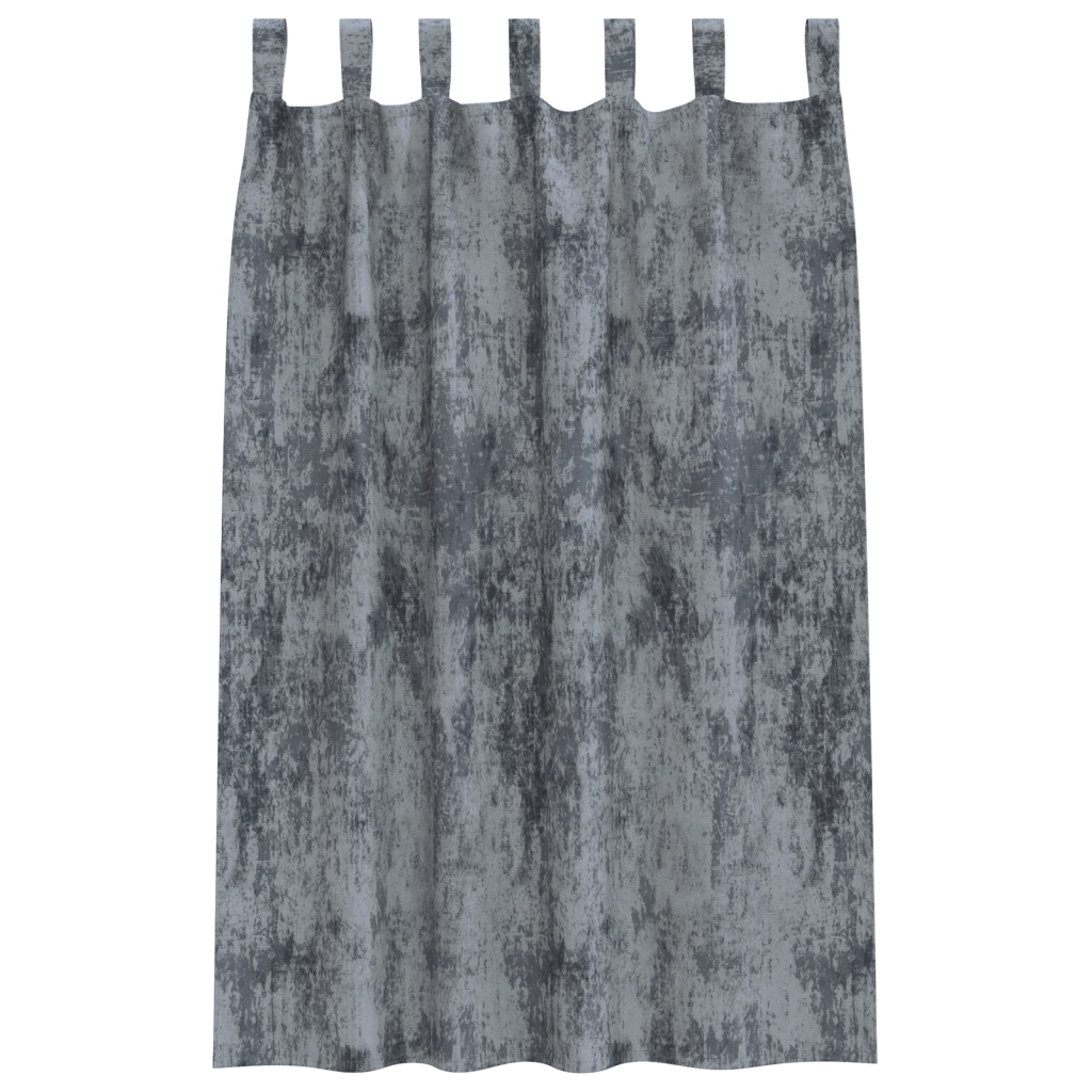 Tende in Velluto 2 pz con occhielli Grigio Argento 175x140 cm