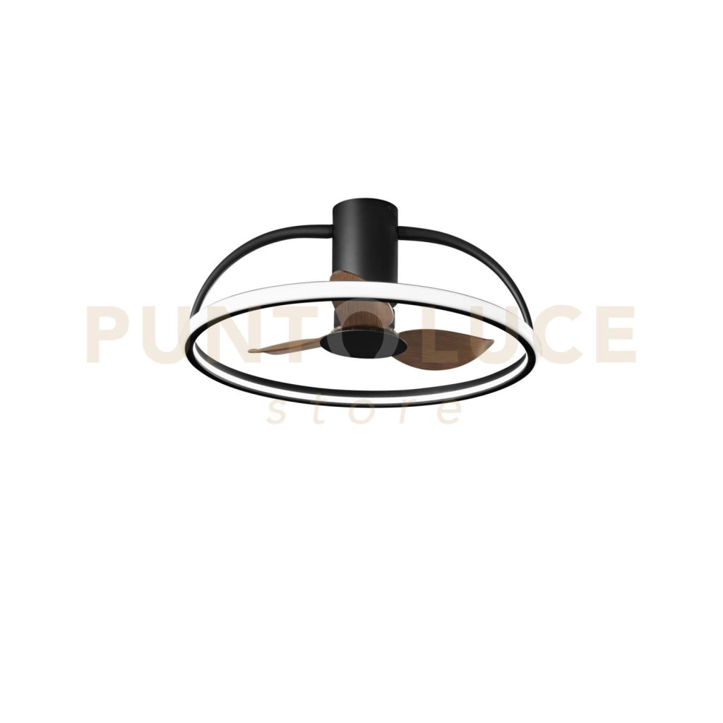 PLAFONIERA LED VENTILATORE HADLEY NERO 40W 5250LM CCT 3000-4000-6500K 60X27CM DIMMERABILE