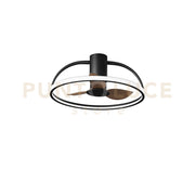 PLAFONIERA LED VENTILATORE HADLEY NERO 40W 5250LM CCT 3000-4000-6500K 60X27CM DIMMERABILE