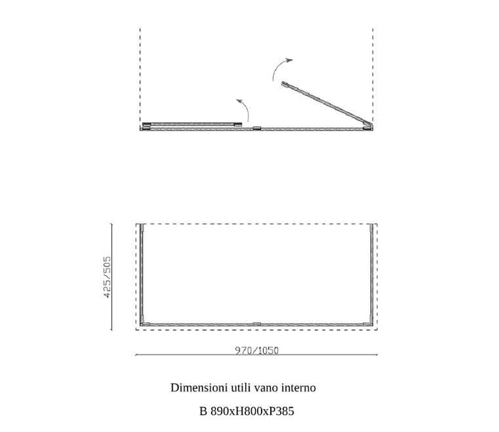 Copri Condizionatore in Legno Fiano Aria Noce 97x42,5x81,5 cm