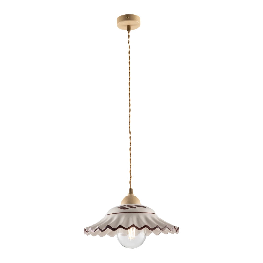 Lampadario Rustico Palma 1 Luce Avorio LuceArt Classic