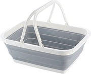 Collezione di coppe da tavola pieghevoli - Camping e picnic - Spaziale e comoda - Grigio chiaro - Set da lavaggio e asciugatura - Adatto per uso domestico e esterno...