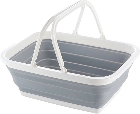 Collezione di coppe da tavola pieghevoli - Camping e picnic - Spaziale e comoda - Grigio chiaro - Set da lavaggio e asciugatura - Adatto per uso domestico e esterno...