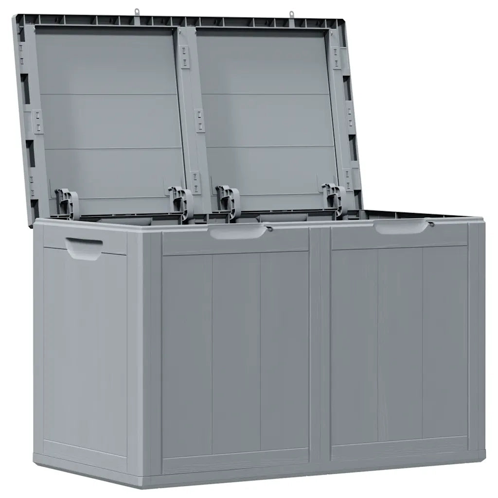 Baule da Giardino 180 L Grigio Aspetto legno in PP 151234
